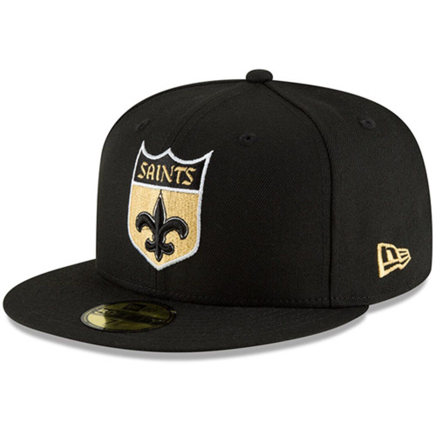 

Черная мужская облегающая шляпа New Era New Orleans Saints Omaha Throwback 59FIFTY