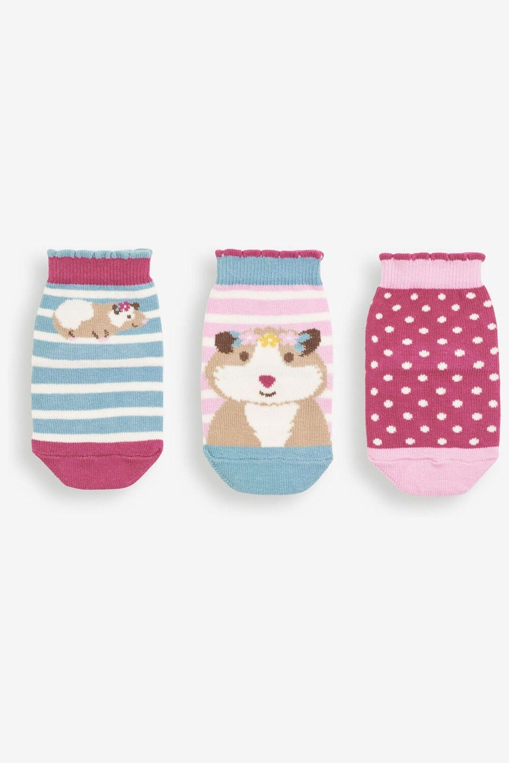 

Набор из 3 пар носков с морскими свинками JoJo Maman Bébé, розовый, Белый