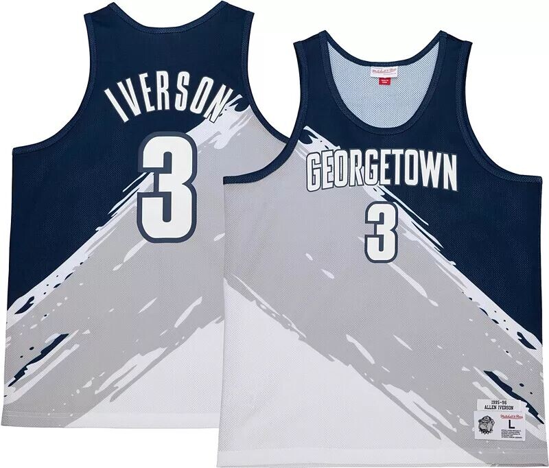 

Мужской Джерси с кистью Mitchell & Ness Georgetown Hoyas Allen Iverson #3