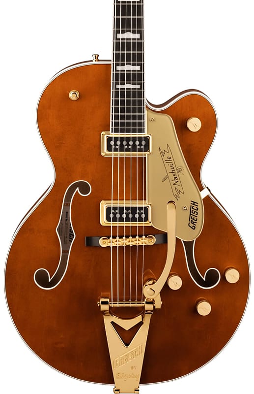 Электрогитара Gretsch G6120TG-DS Players Edition Nashville Hollow Body DS with String-Thru Bigsby and Gold Hardware Ebony Fingerboard Roundup Orange ds