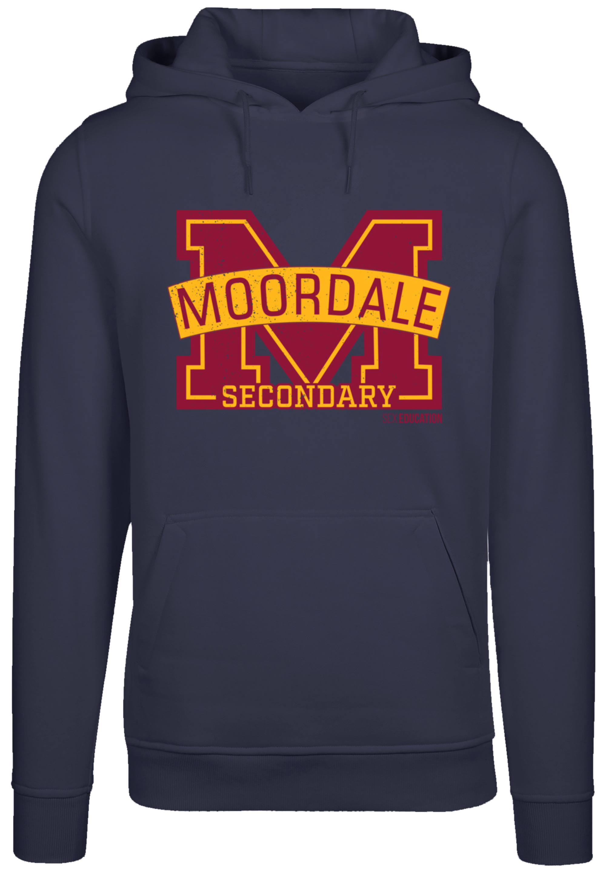 Пуловер F4NT4STIC Hoodie Sex Education Moordale Cracked M Logo2 Netflix TV Series, темно синий
