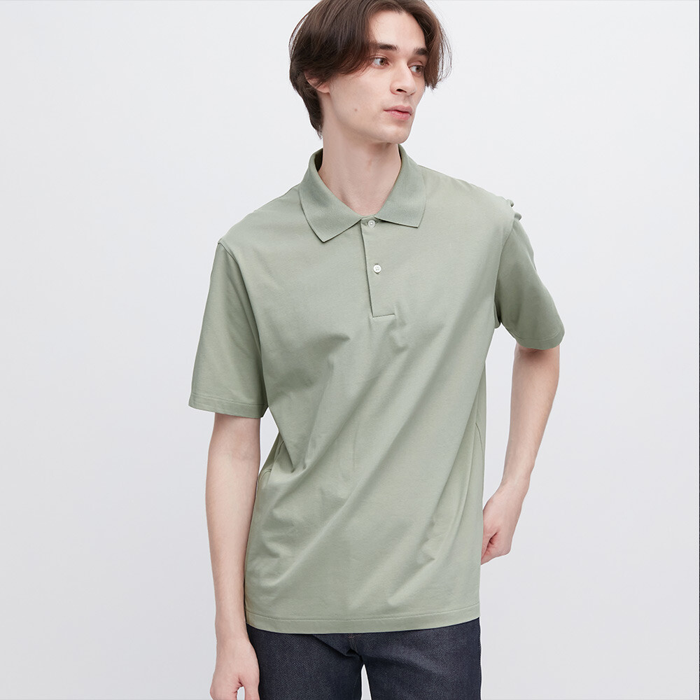 

Рубашка-поло Uniqlo AIRism унисекс повседневная с короткими рукавами, зеленый