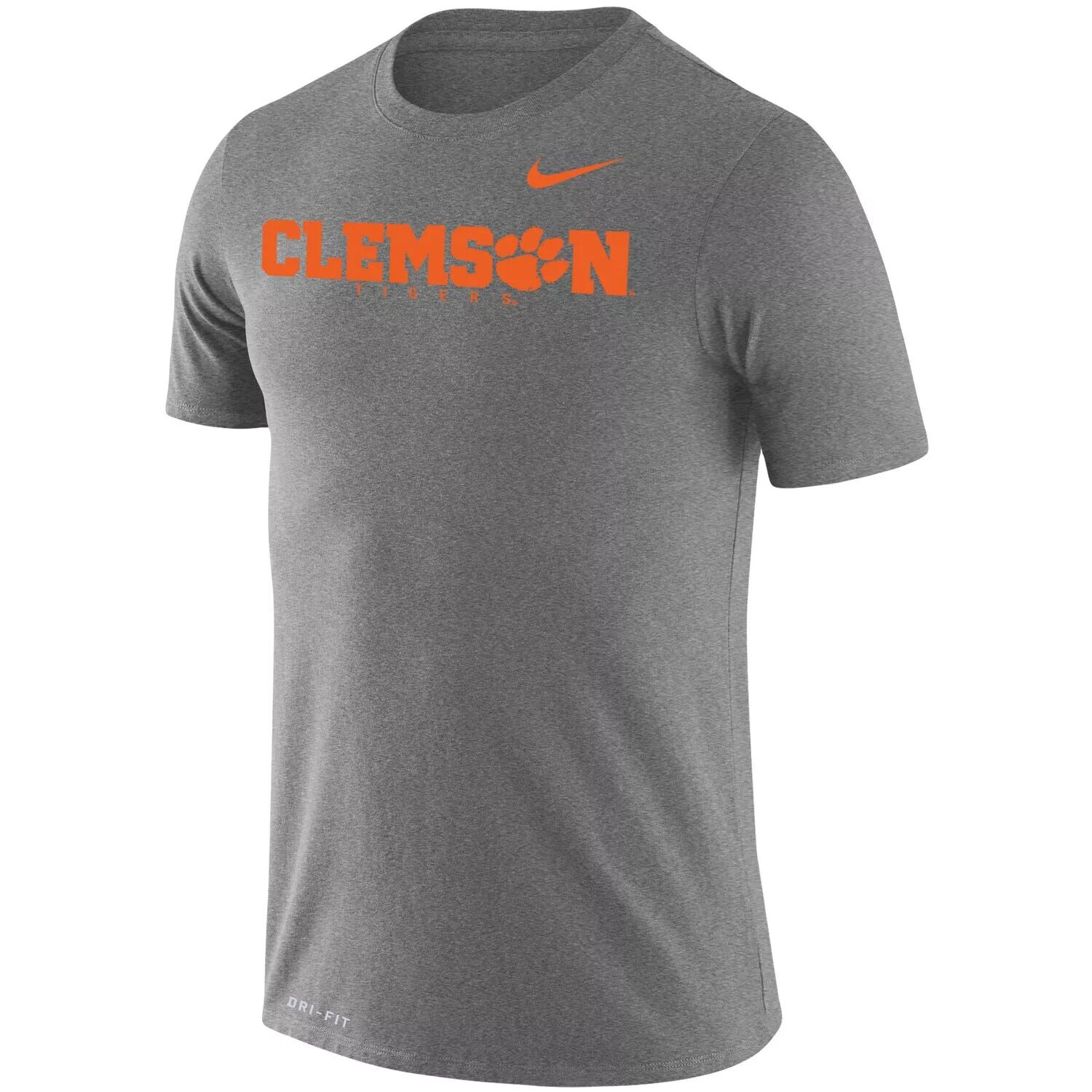 

Мужская темно-серая футболка Clemson Tigers Big & Tall Legend Facility Performance Performance Nike, Серый