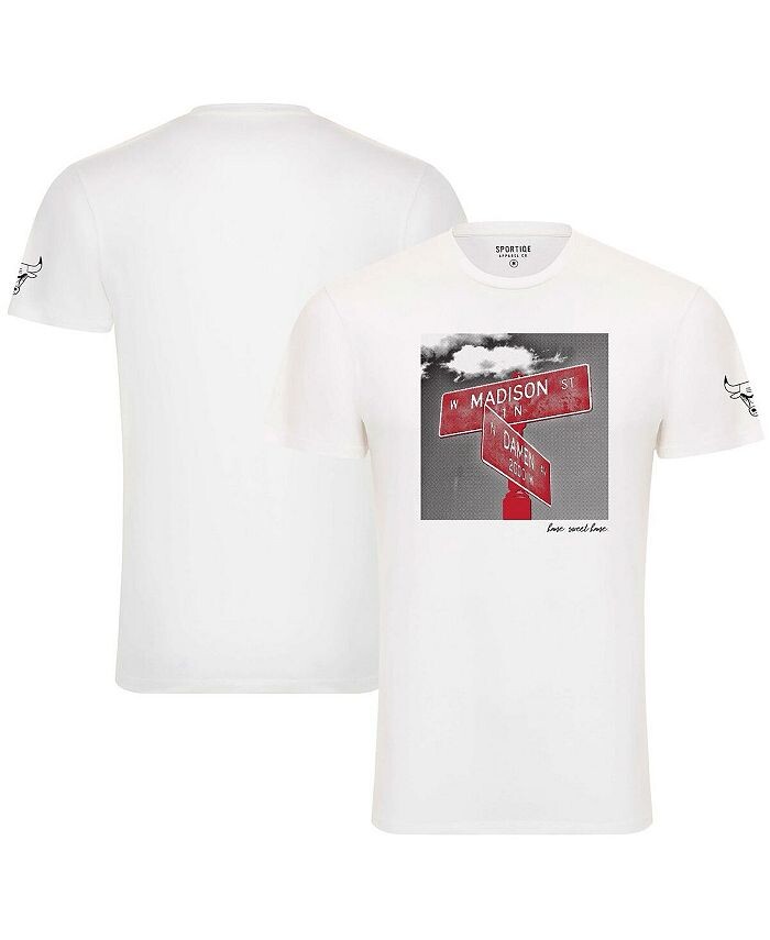 

Мужская и женская белая футболка Chicago Bulls 1966 Collection Bingham Sportiqe, белый