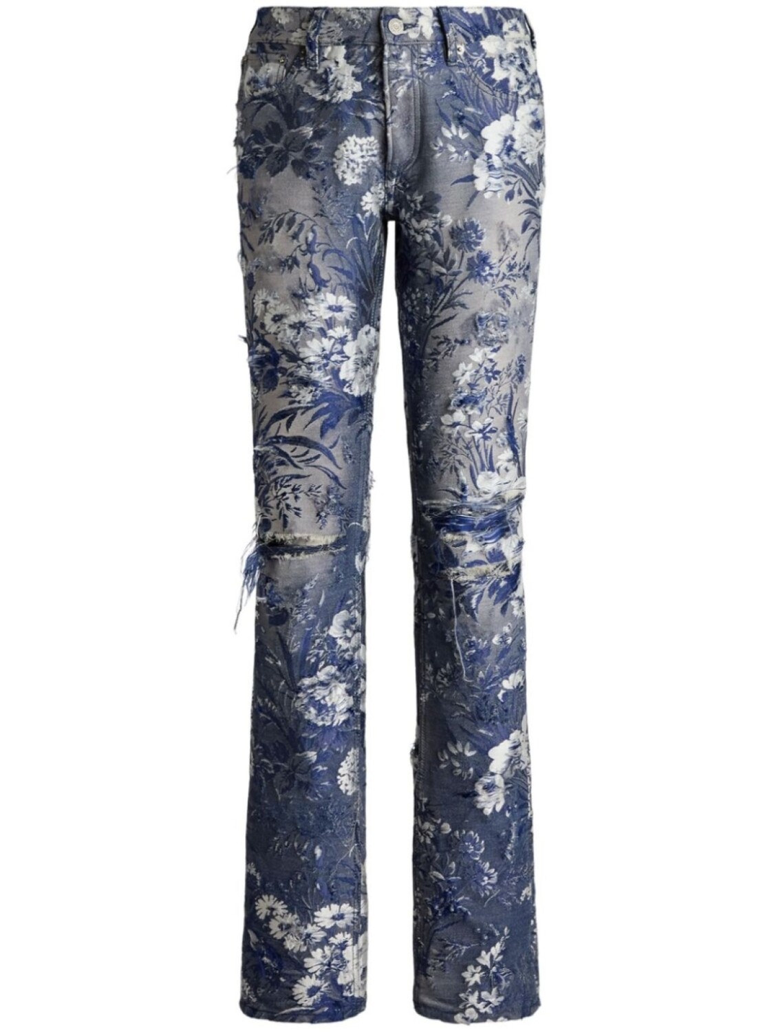 

Жаккардовые джинсы 160 с эффектом потертости Ralph Lauren Collection, синий