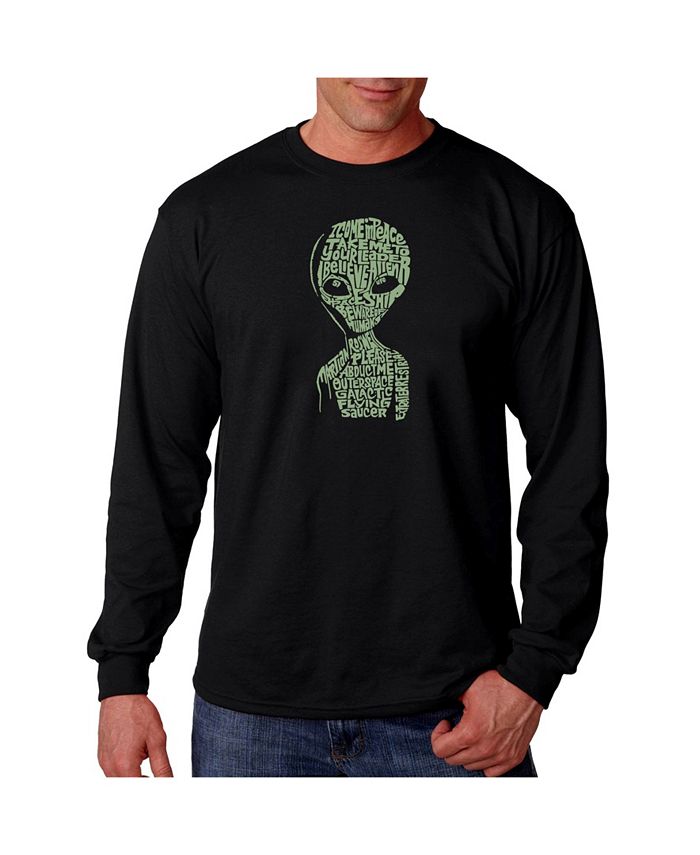 Мужская футболка с длинным рукавом с надписью Word Art — Area 51 LA Pop Art, черный
