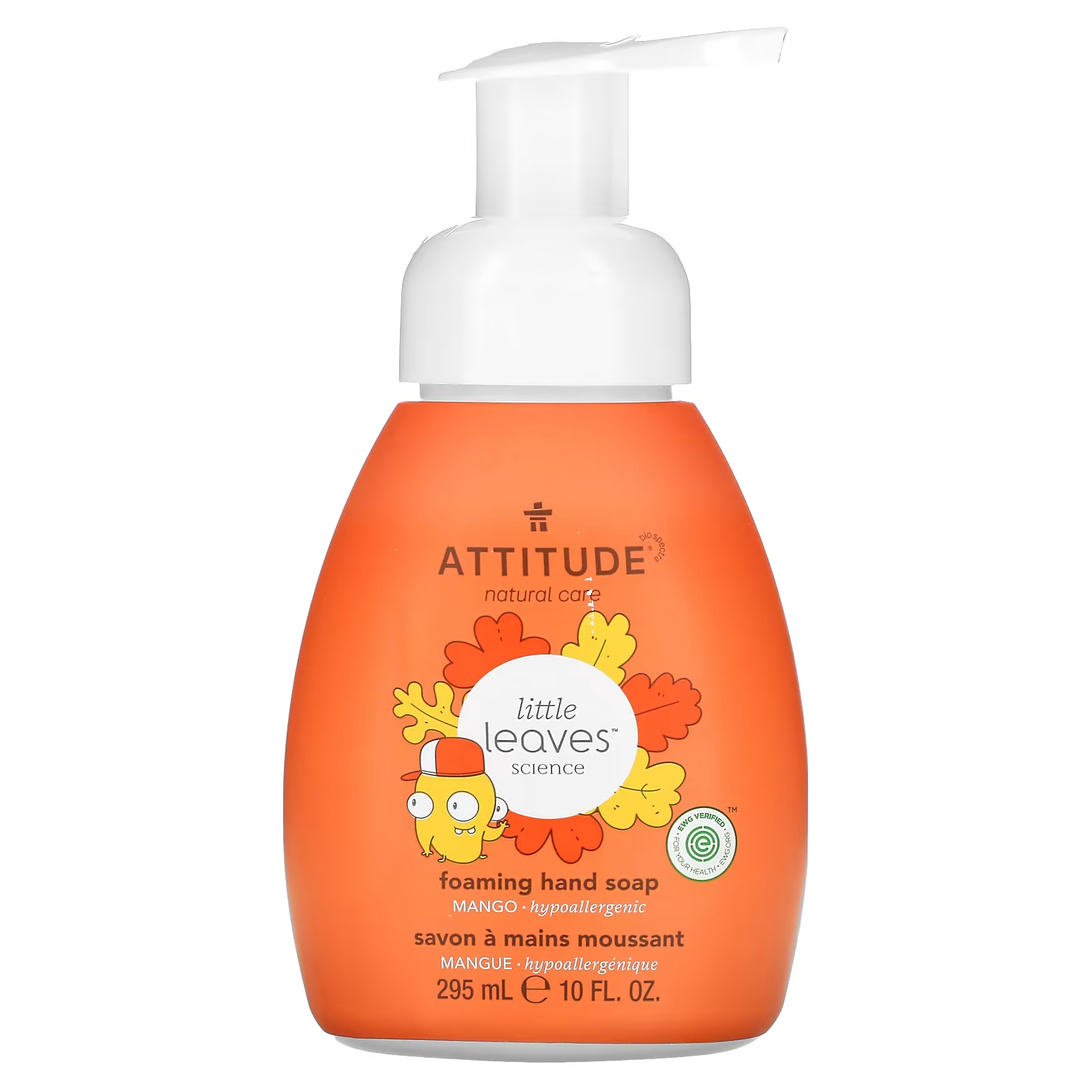 Пенящееся мыло для рук Attitude Little Leaves Science манго, 295 мл