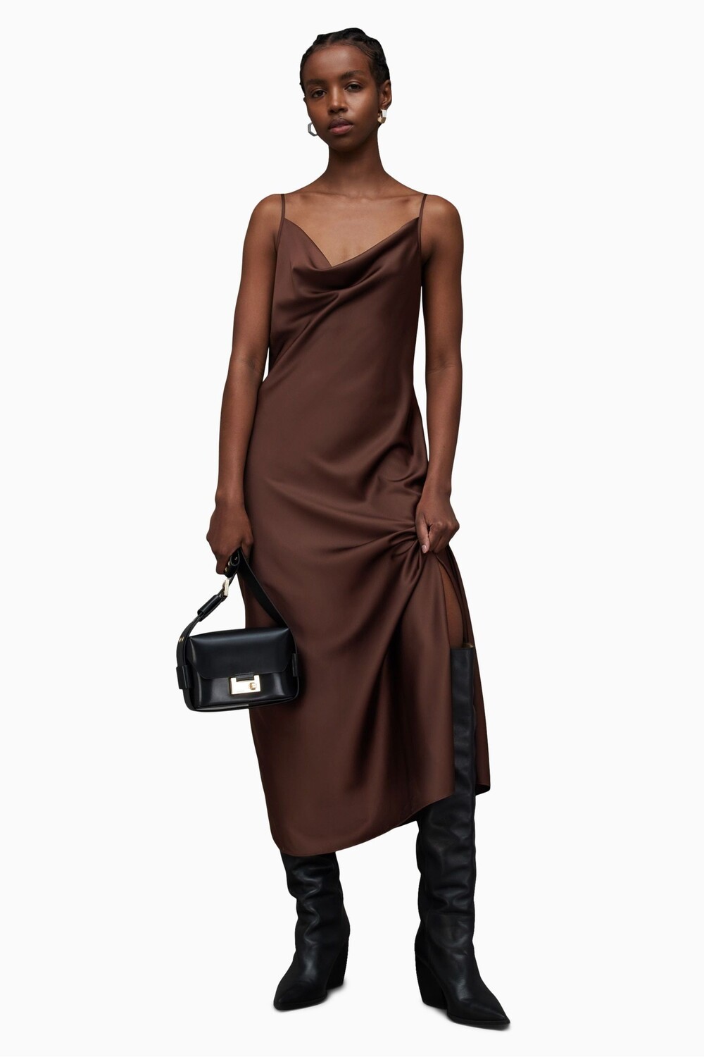 

AllSaints Хэдли коричневое платье All Saints, коричневый