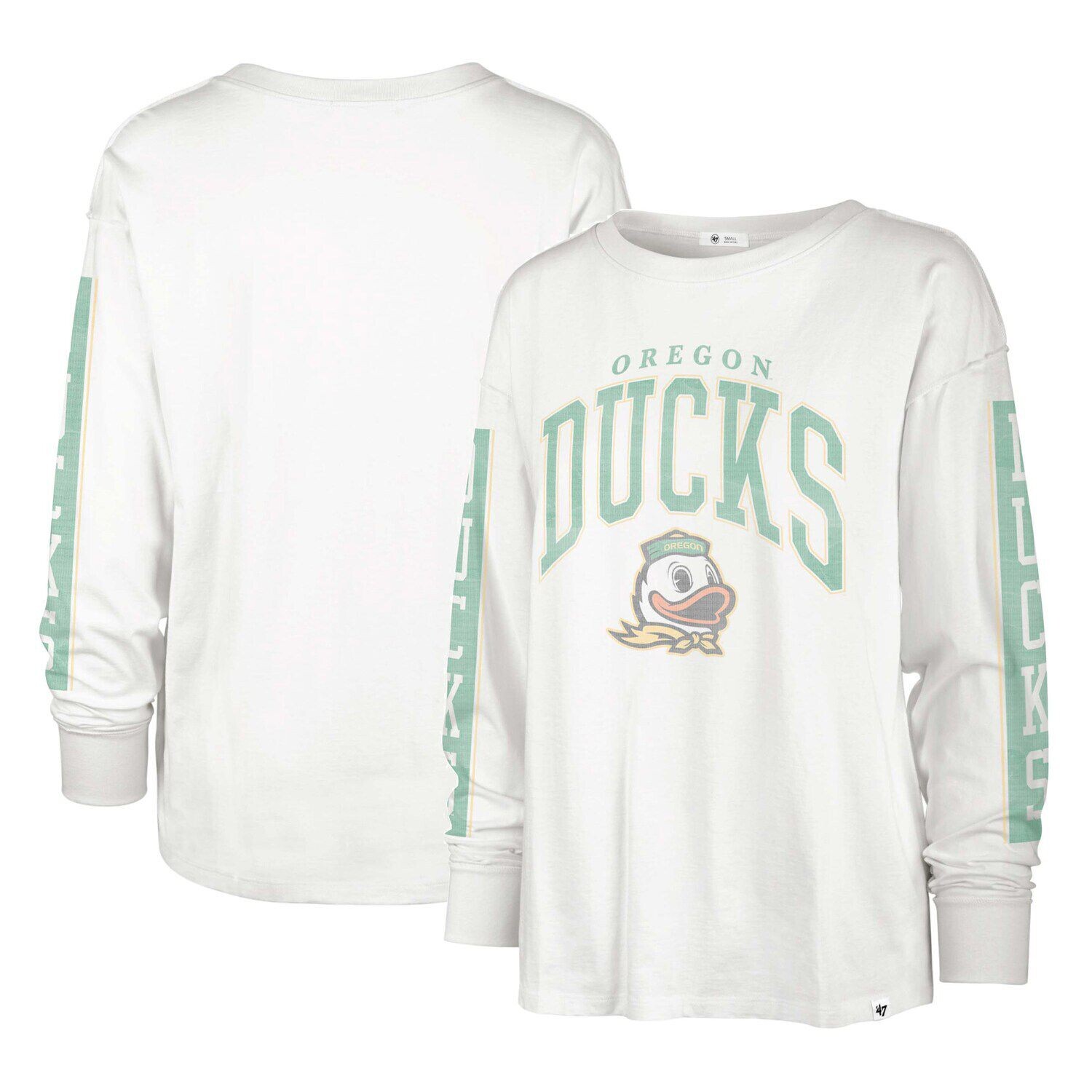 

Женская футболка '47 White Oregon Ducks Statement SOA 3-Hit с длинными рукавами