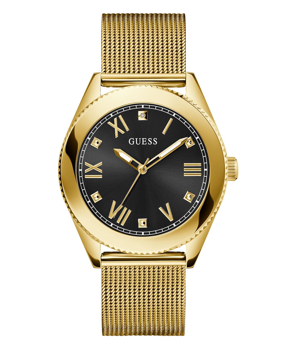 

Мужские золотистые часы-браслет из нержавеющей стали с сеткой, 44 мм GUESS