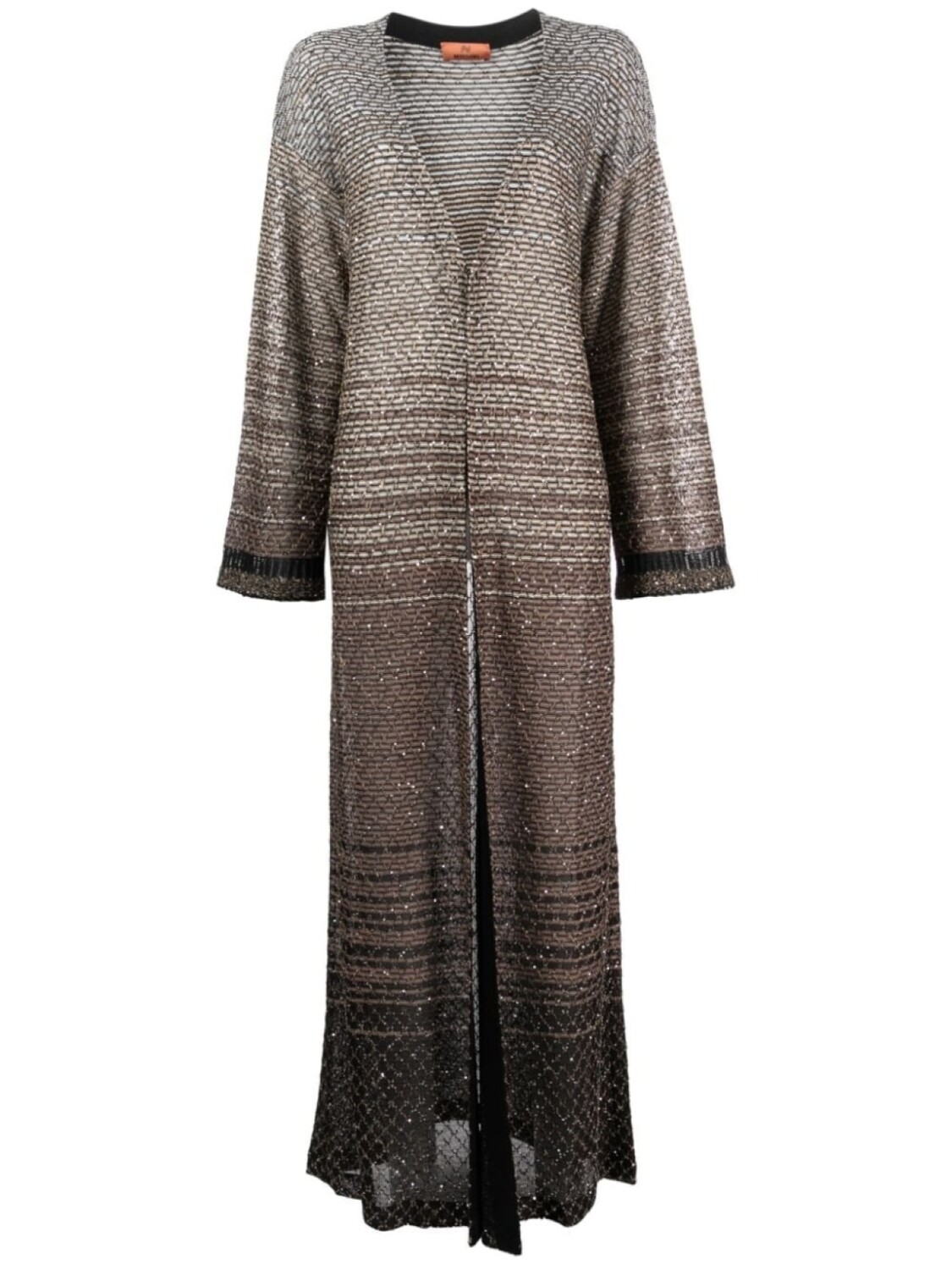 

Missoni длинное пальто в полоску, черный