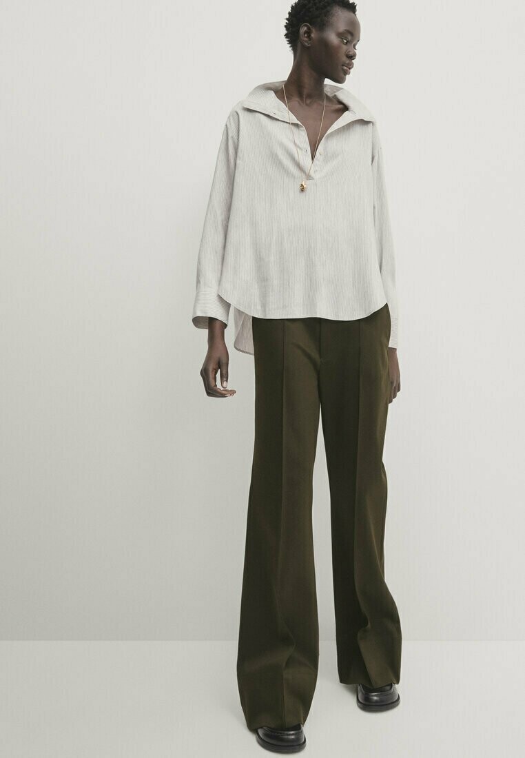 

Брюки With Central Seam Massimo Dutti, хаки