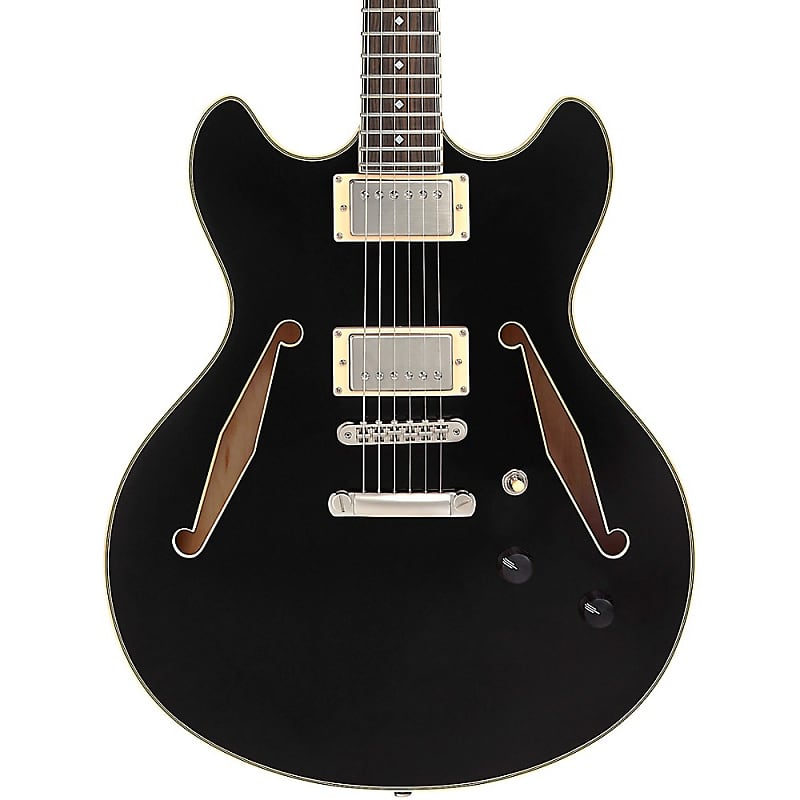 Электрогитара D'Angelico Excel DC Tour Semi-Hollow Electric Guitar With Supro Bolt Bucker Pickups and Stopbar Tailpiece Solid Black