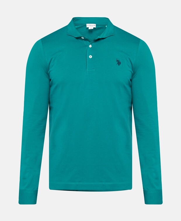 

Рубашка-поло с длинными рукавами U.S. Polo Assn., бирюзовый