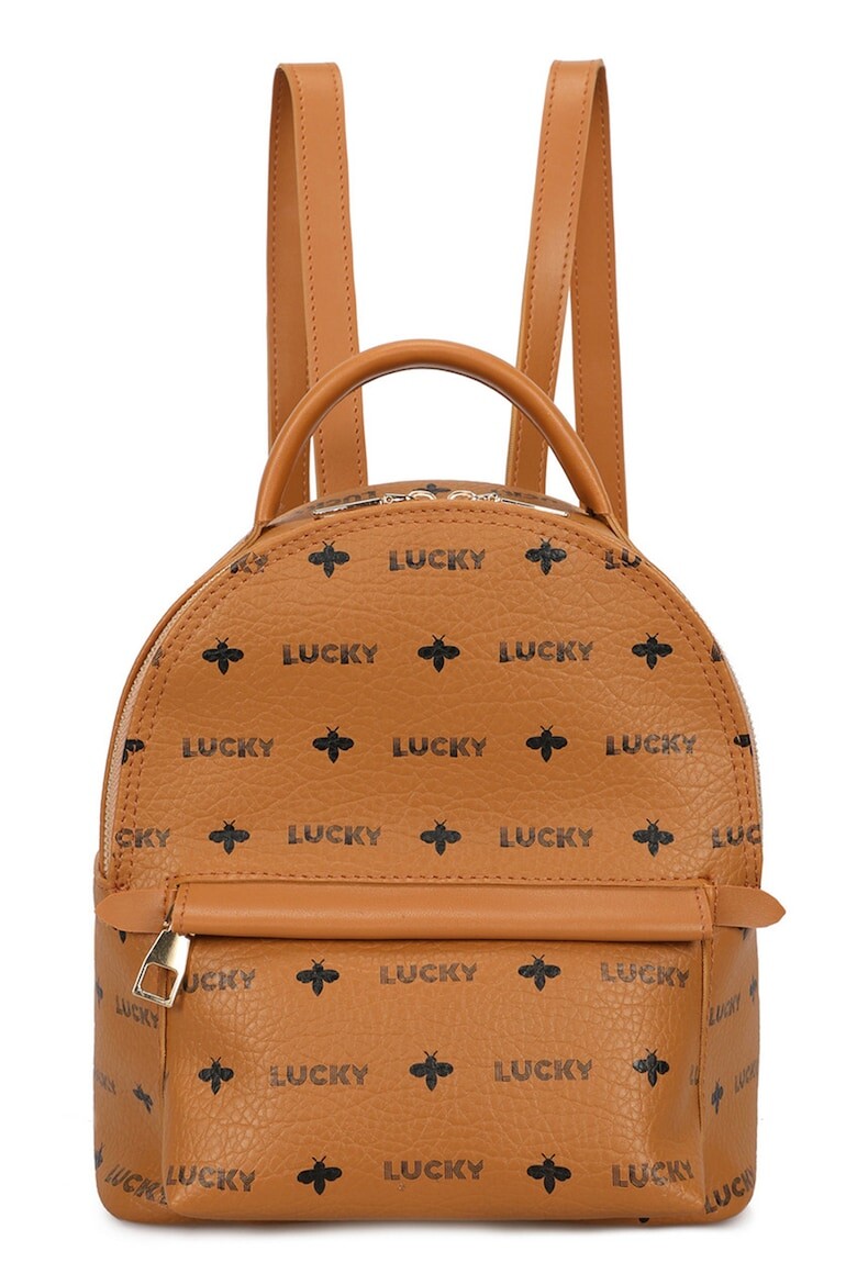 

Рюкзак из экокожи с логотипом Lucky Bees, черный
