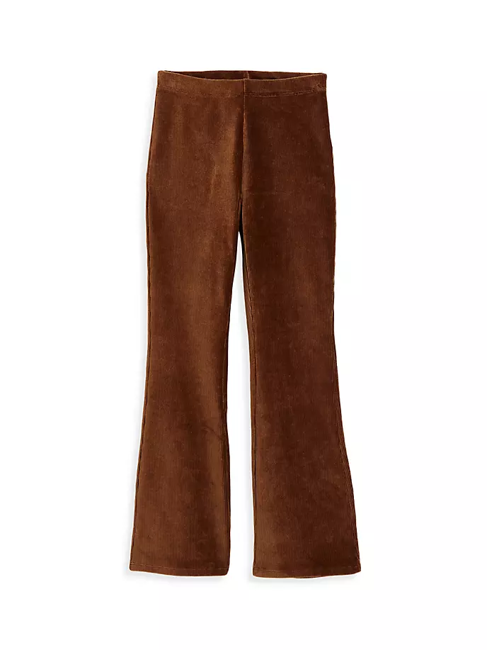 цена Вязаные вельветовые брюки-клеш для маленьких девочек и девочек Tractr, коричневый