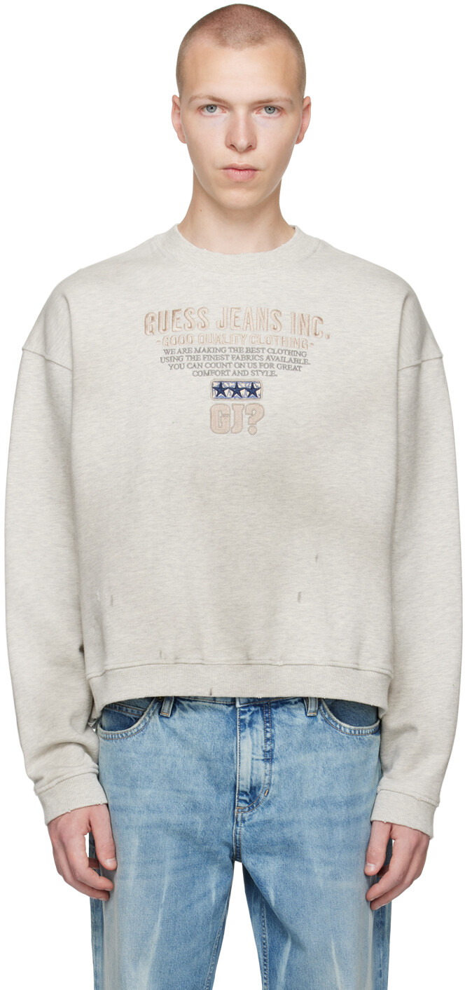 

Серый свитшот с круглым вырезом Guess