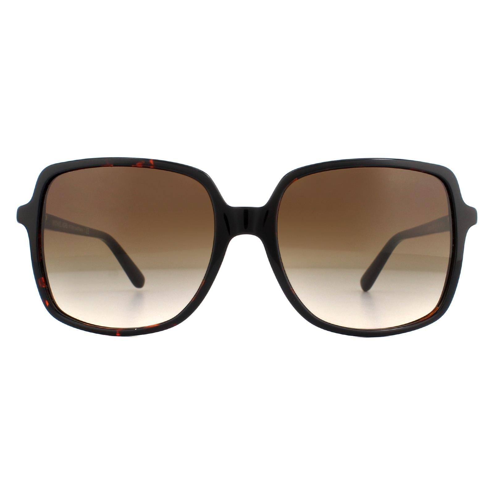 цена Квадратные темные черепаховые солнцезащитные очки с дымчатым градиентом Michael Kors, коричневый
