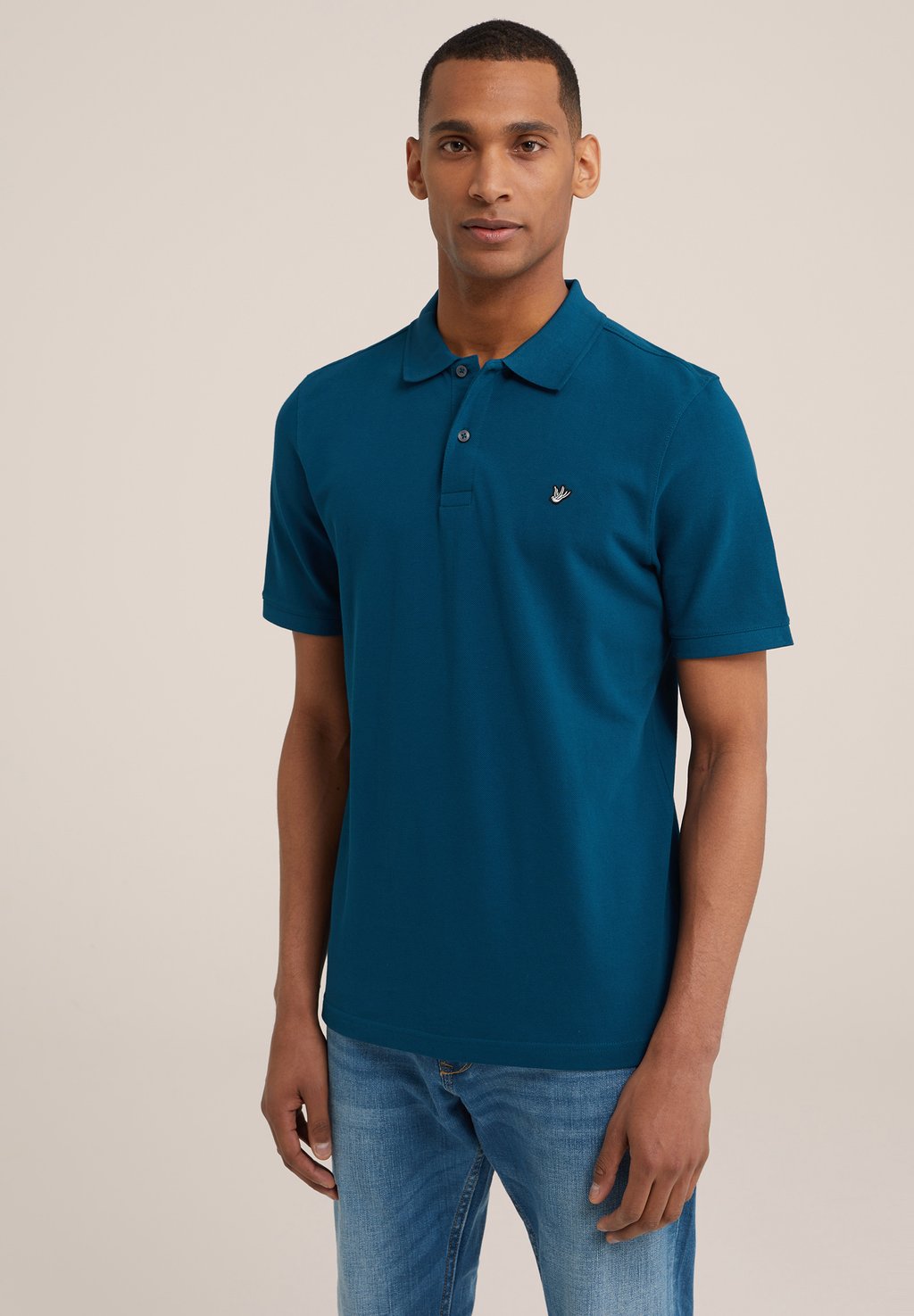 Рубашка-поло With Structure WE Fashion, синий