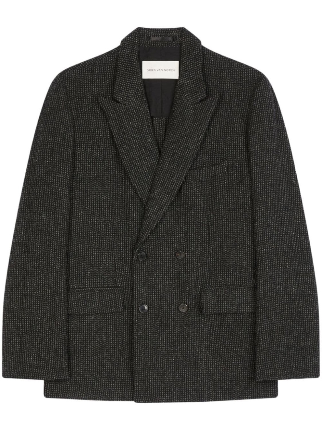 

DRIES VAN NOTEN шерстяной двубортный пиджак, черный