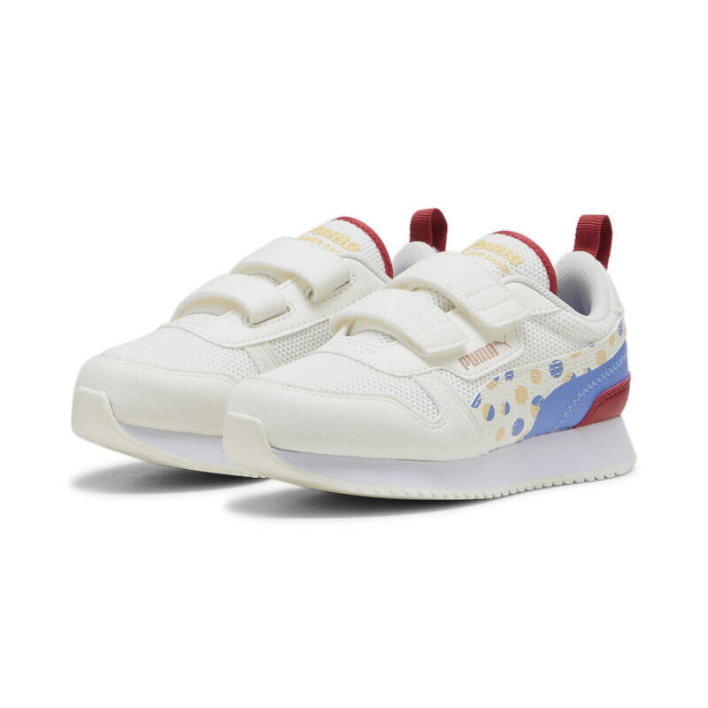 кроссовки низкие blktop rider summer camp unisex puma цвет warm white club red blue skies Детские кроссовки PUMA R78 Summer Camp PUMA Warm White Blue Skies Chamomile Beige