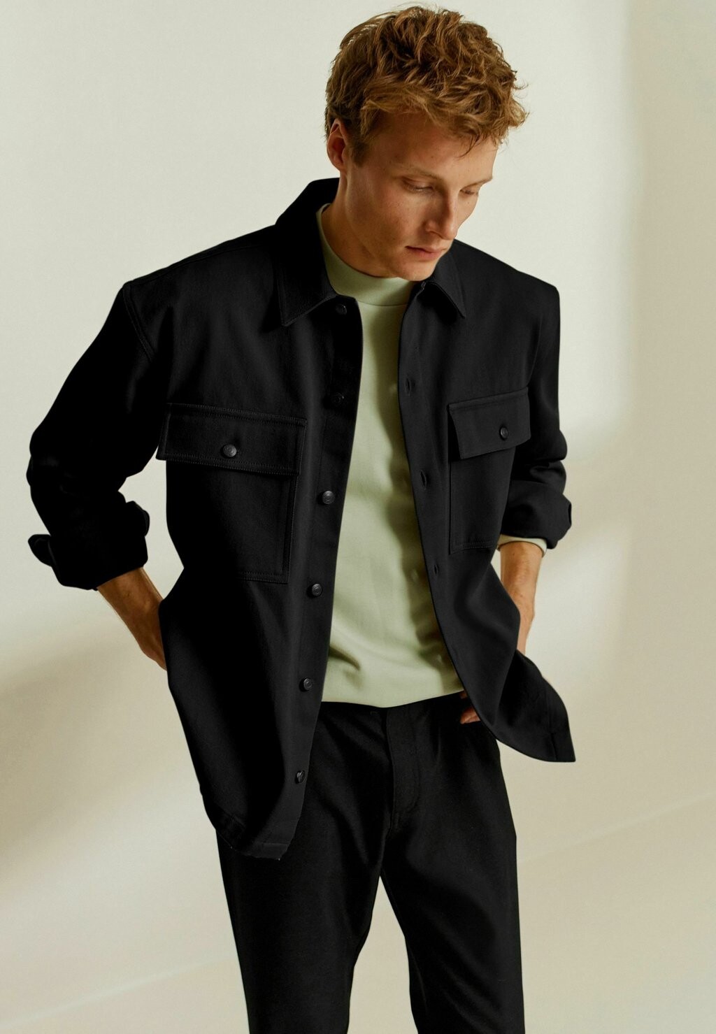 

Легкая куртка TWIN POCKET SHACKET Next, цвет black