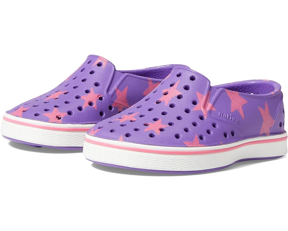 цена Кроссовки Native Shoes Miles Sugarlite Print, цвет Starfish Purple/Shell White/Dazzle Stars