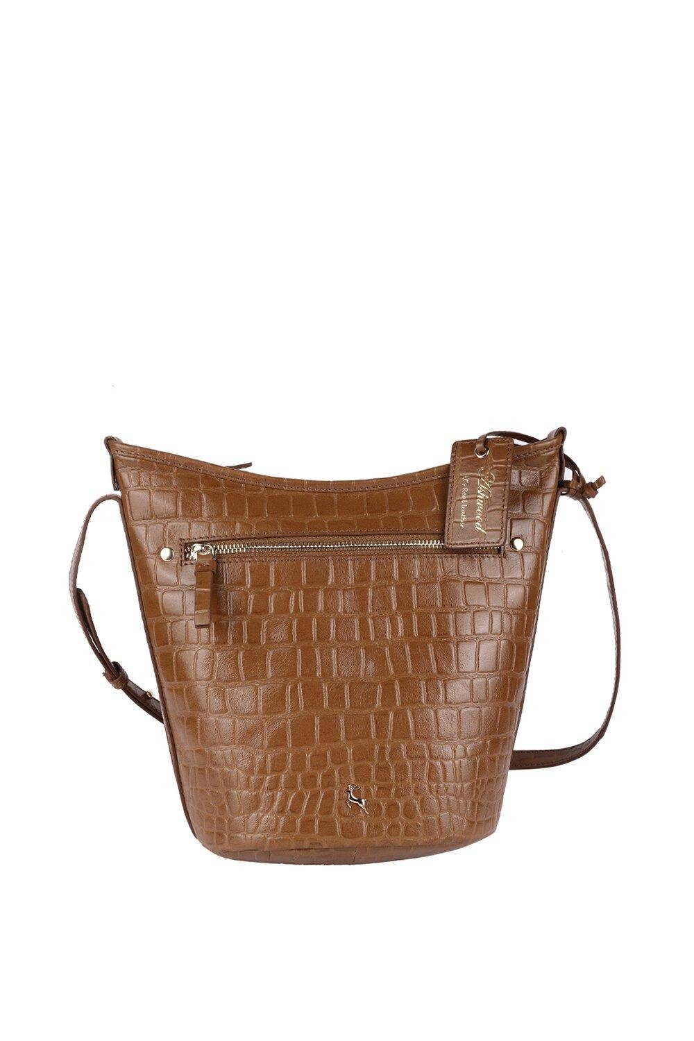 

Сумка на плечо Expression из натуральной кожи с тиснением под крокодила Ashwood Leather, коричневый