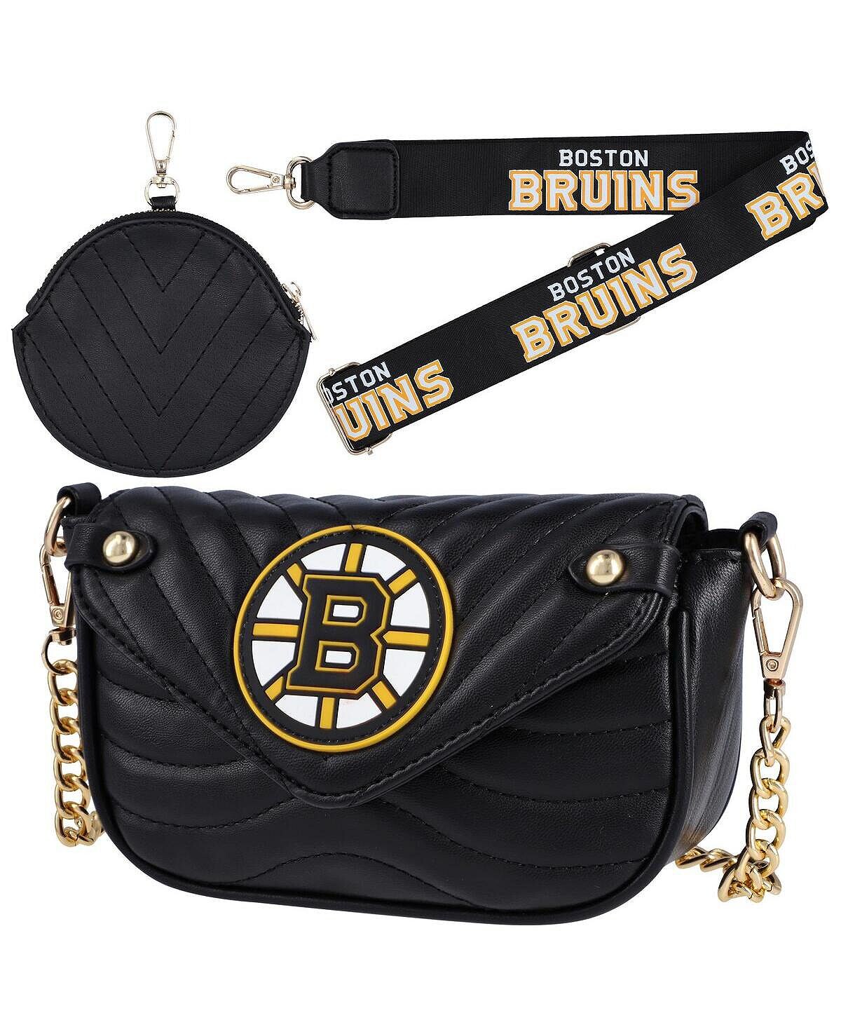 

Женская сумка Boston Bruins из искусственной кожи с ремешком Cuce, черный