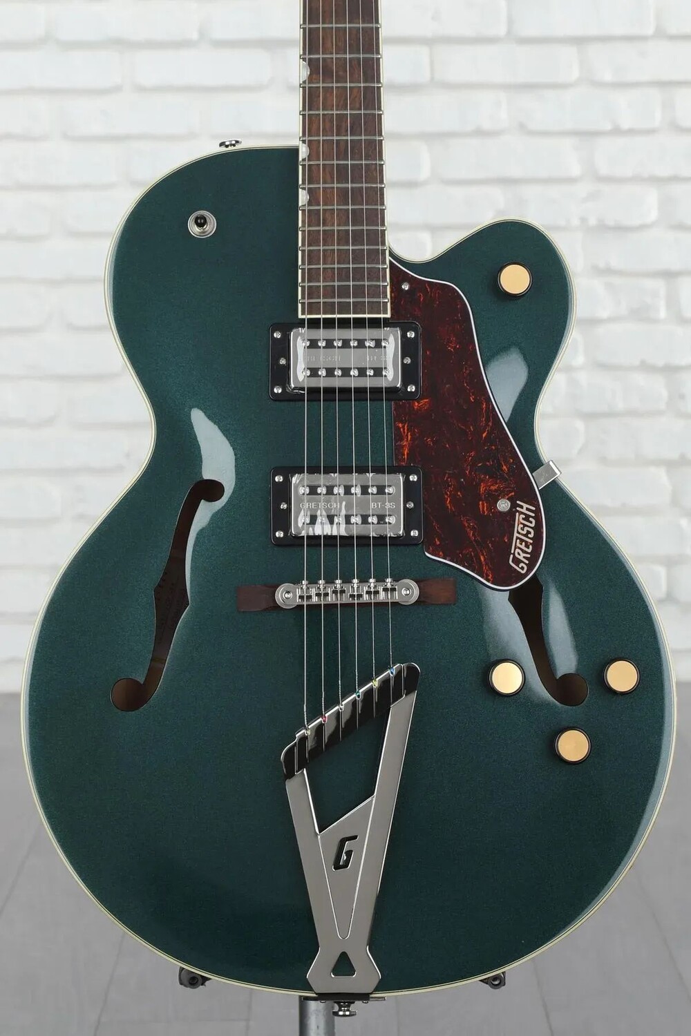 

Новая электрогитара Gretsch G2420 Streamliner с полым корпусом и хвостовиком Chromatic II — Cadillac Green