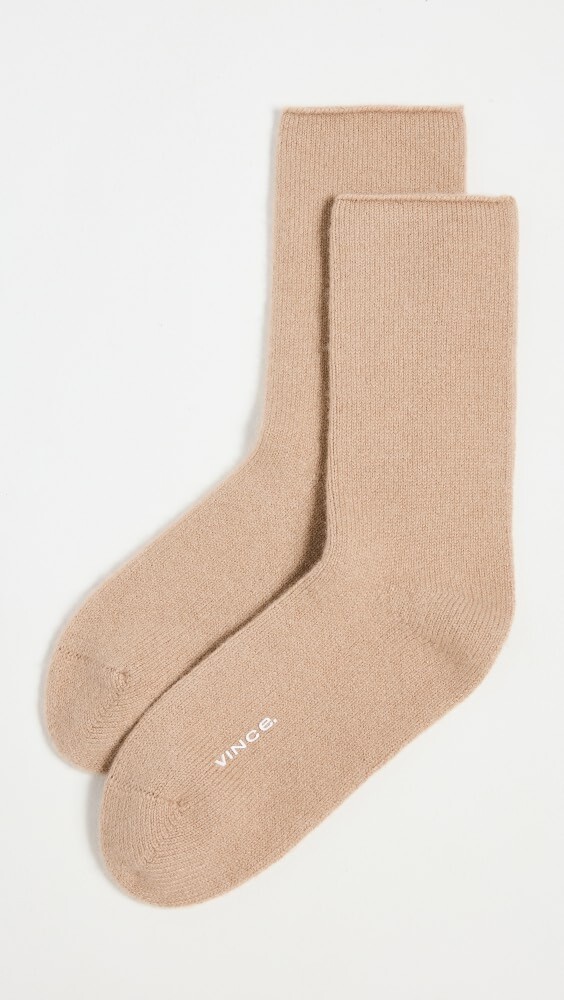 

Носки Vince Cashmere Jersey Short, кэмел