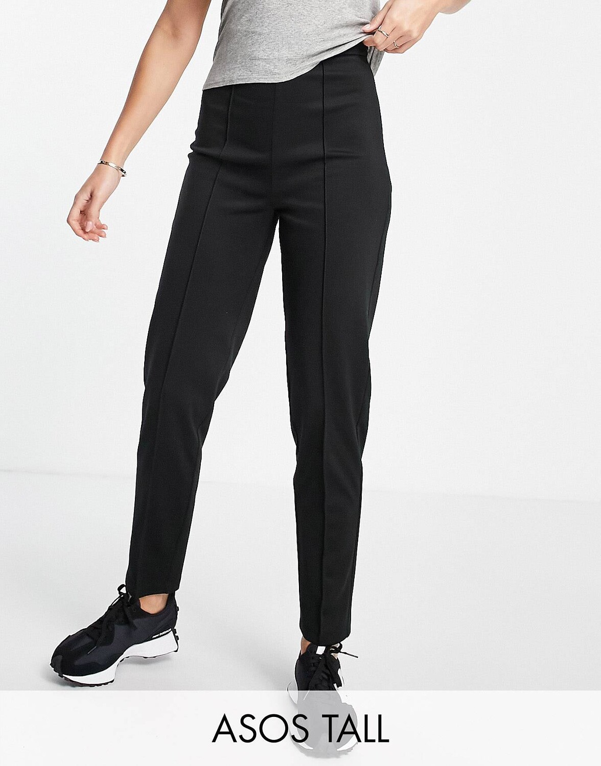 

Черные брюки ASOS DESIGN Tall понте, Черный