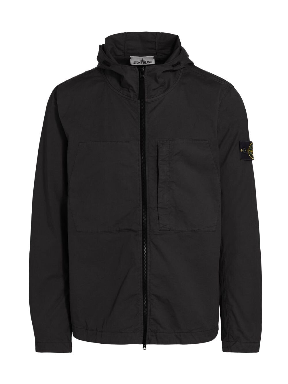 

Хлопковая куртка с капюшоном Stone Island, черный