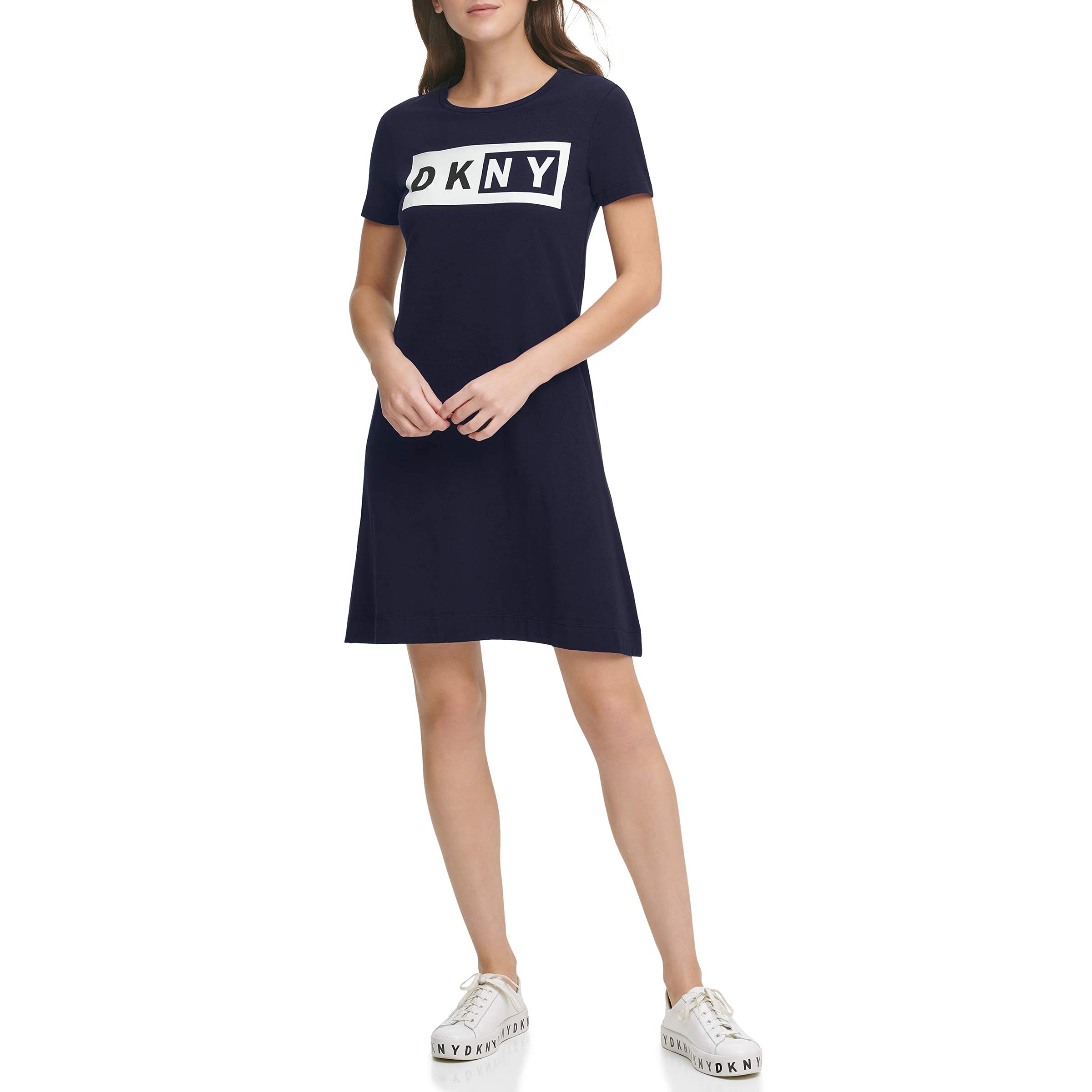 Платье DKNY, Short Sleeve Logo Fit-and-Flare Tee Dress