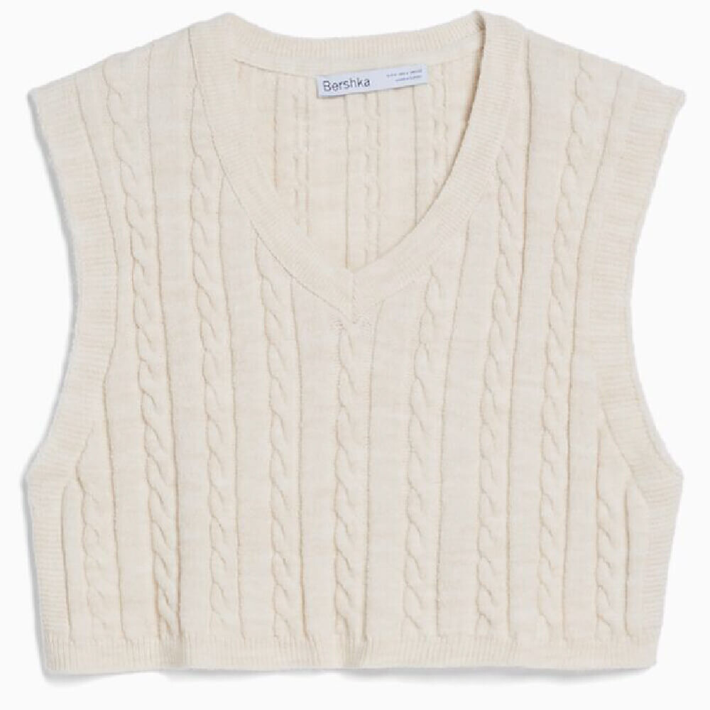 

Топ Bershka Knit, кремовый