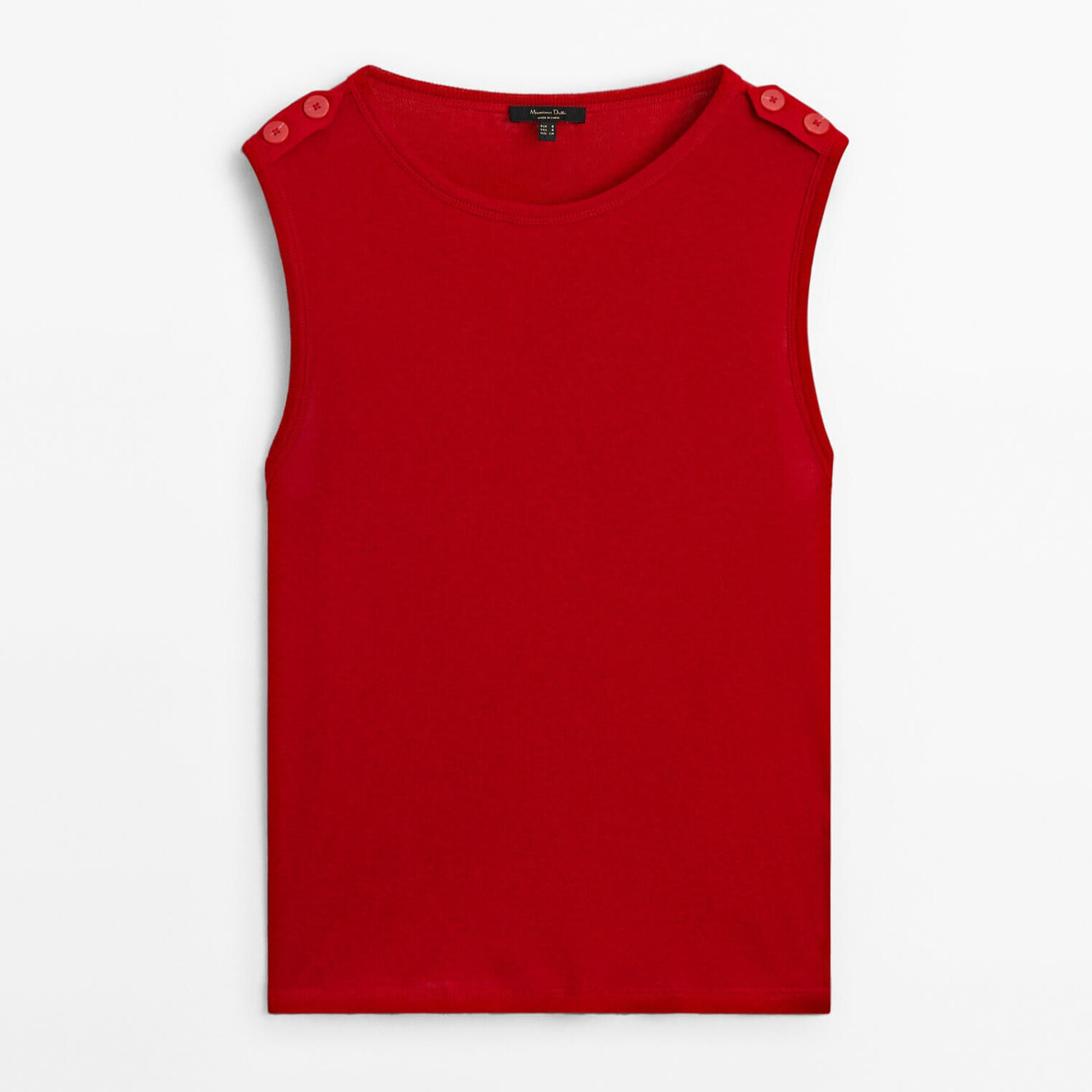 

Топ Massimo Dutti Cotton Blend With Shoulder Buttons, красный