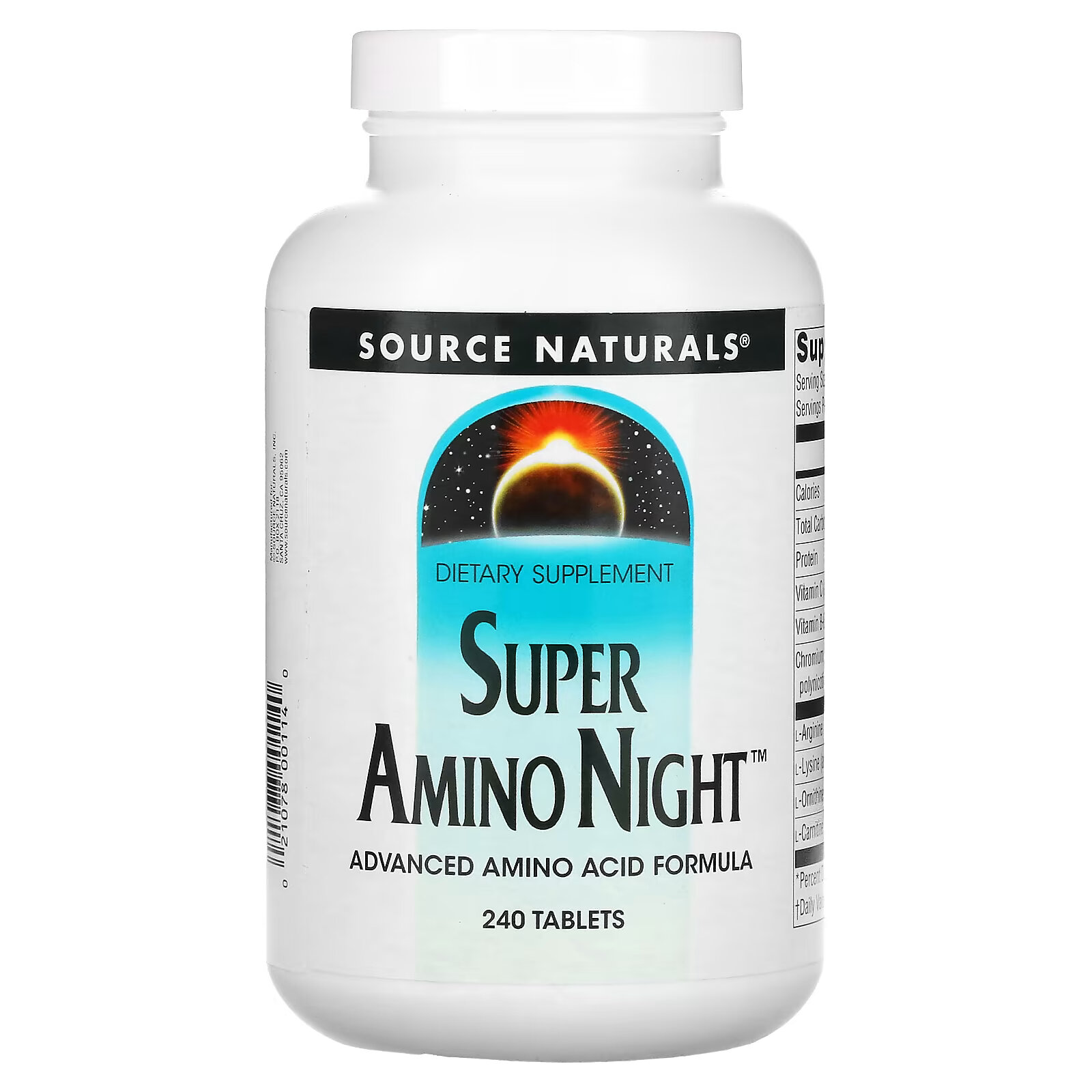 Source Naturals, Super Amino Night, 240 таблеток source naturals мега сильный бета ситостерин 240 таблеток