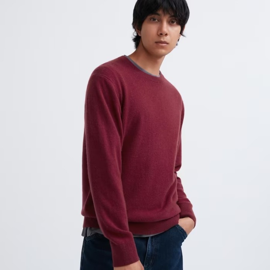 Джемпер Uniqlo Cashmere, бордовый джемпер uniqlo cashmere 3d knit seamless turtleneck бежевый