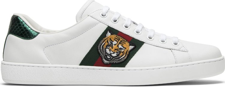 Кроссовки Gucci Ace Embroidered Tiger, белый кроссовки gucci ace lunar new year tiger белый