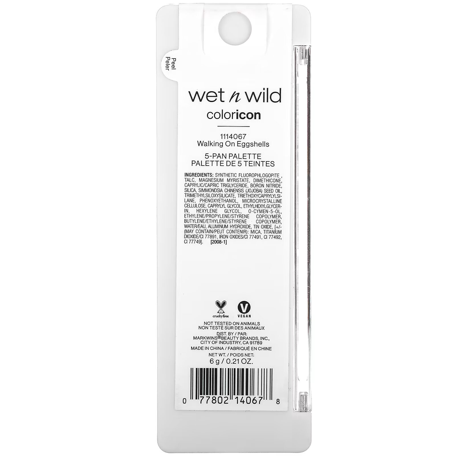 Wet n Wild, Color Icon, палитра теней из 5 оттенков, Walking On Eggshell, 6  г (0,21 унции) – заказать по выгодной цене из-за рубежа в «CDEK.Shopping»