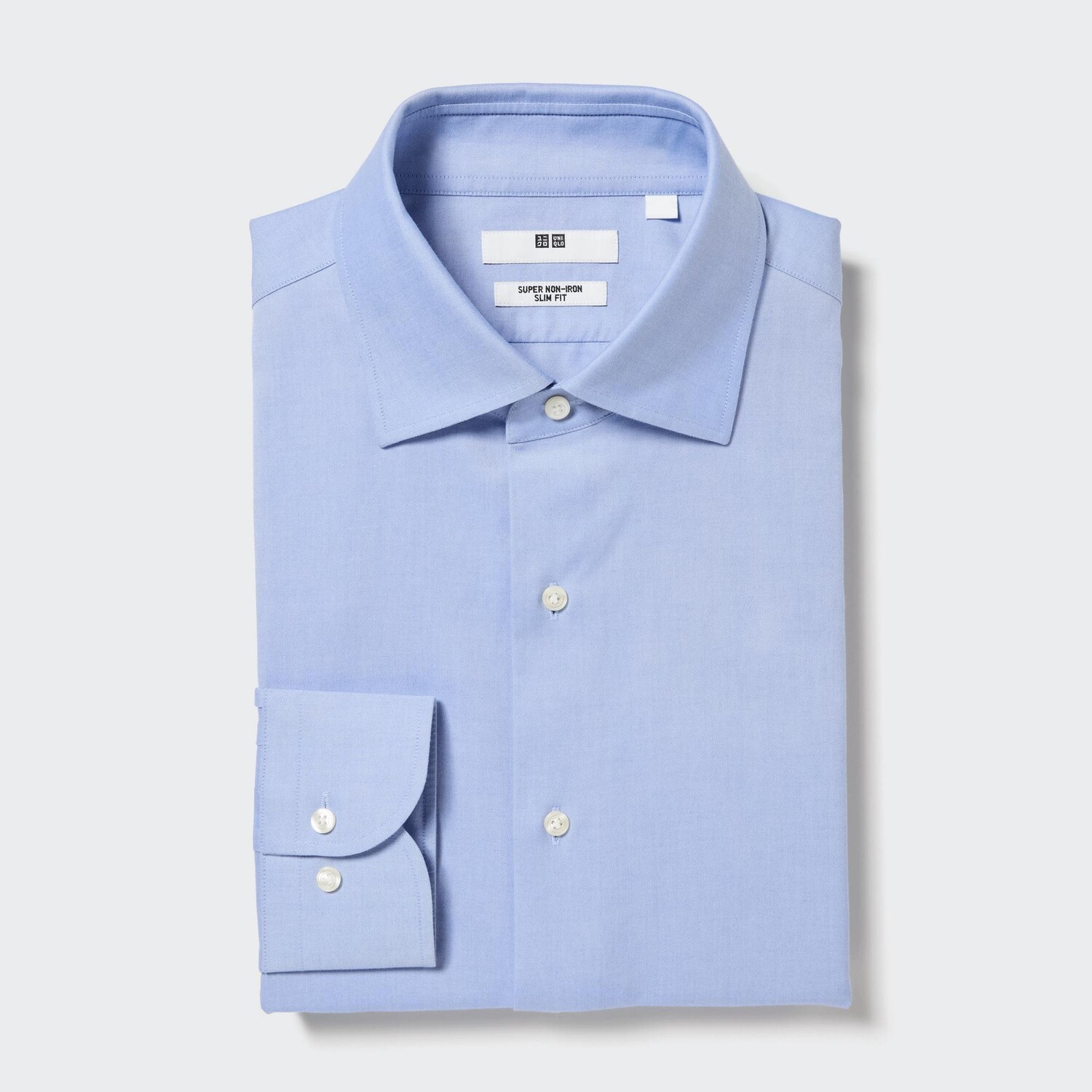 

Рубашка UNIQLO Super Non-iron узкого кроя, светло-синий