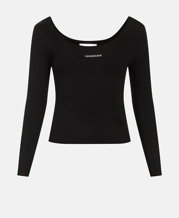 

Топ с длинными рукавами Calvin Klein, черный