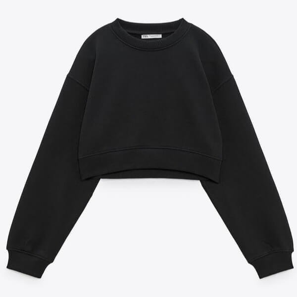 

Свитшот Zara Сropped, черный