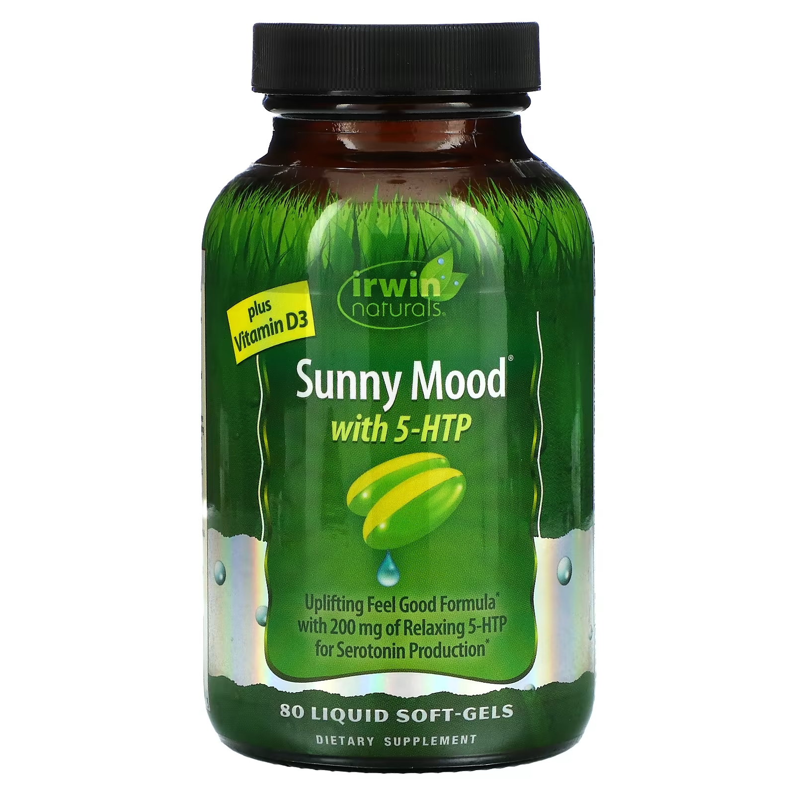 Пищевая Добавка с Витамином D3 Irwin Naturals Sunny Mood, 80 желатиновых капсул