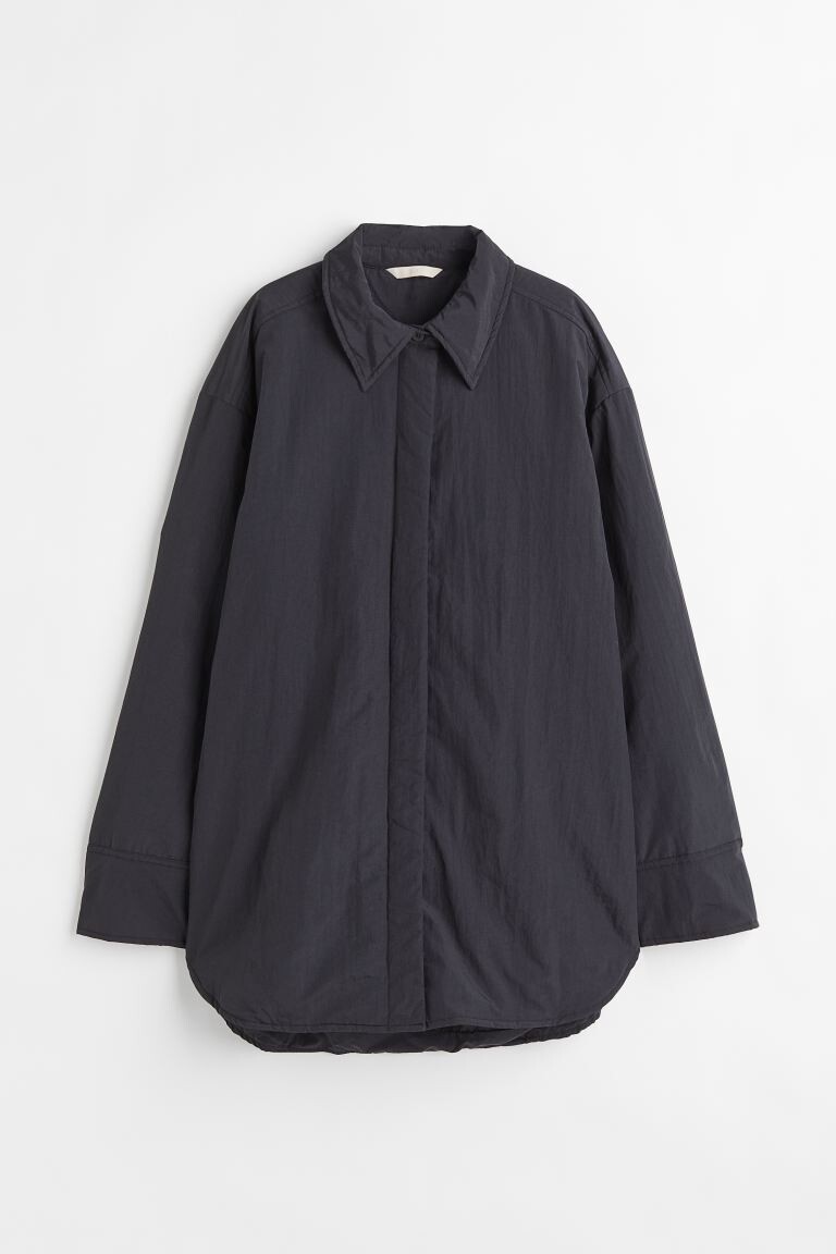 

Утепленная нейлоновая рубашка H&M, черный