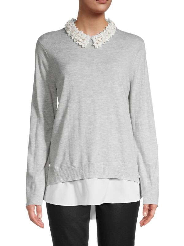 

Многослойный свитер с цветочным воротником Ted Baker London Grey