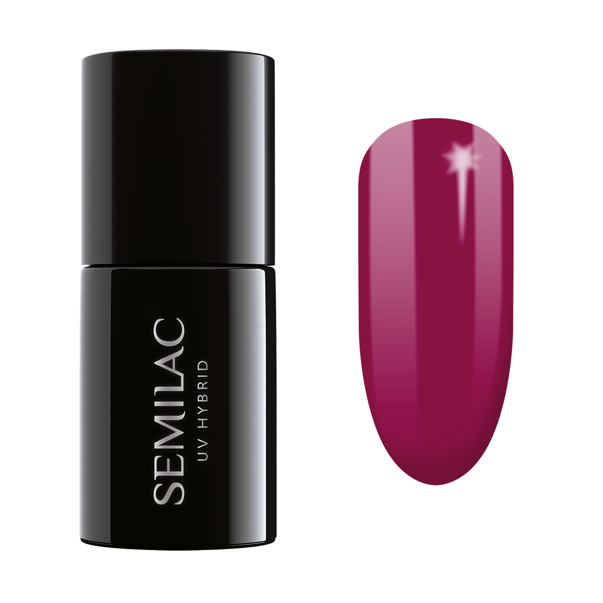 Semilac UV Hybrid гибридный лак для ногтей, 028 Classic Wine