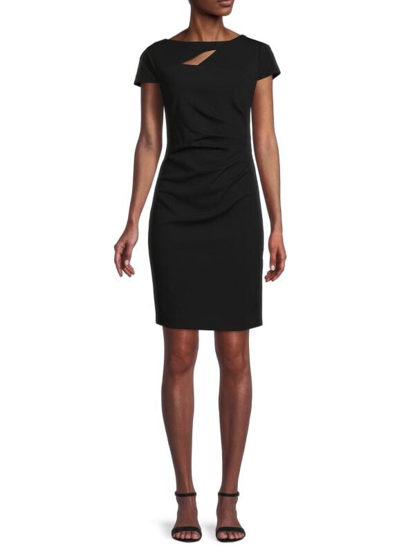 

Мини-платье-футляр с вырезом DKNY Black