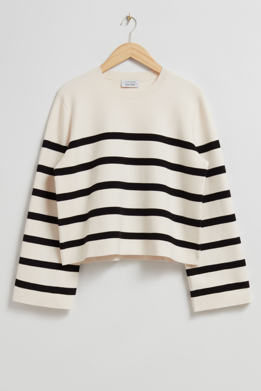 

Свитер & Other Stories Knitted With Wide Sleeves, белый/черный