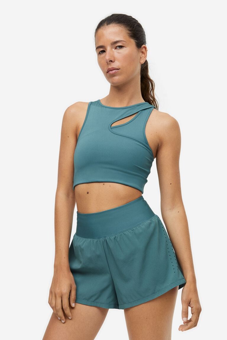 

Спортивное бра DryMove со средней поддержкой H&M, бирюзовый, Зеленый